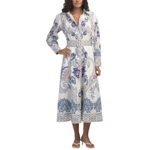 NANCY YANG Printed Shirt Dress